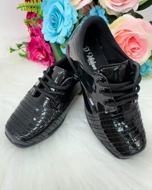 Sapato Social D Milan Preto Verniz Detalhes