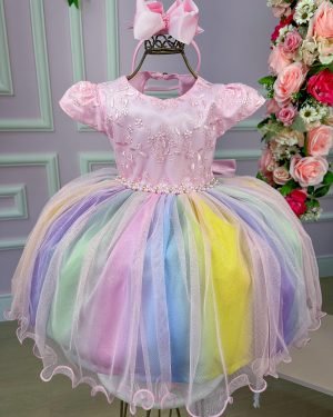 Vestido Marie Tematico Arco Iris - Colorido