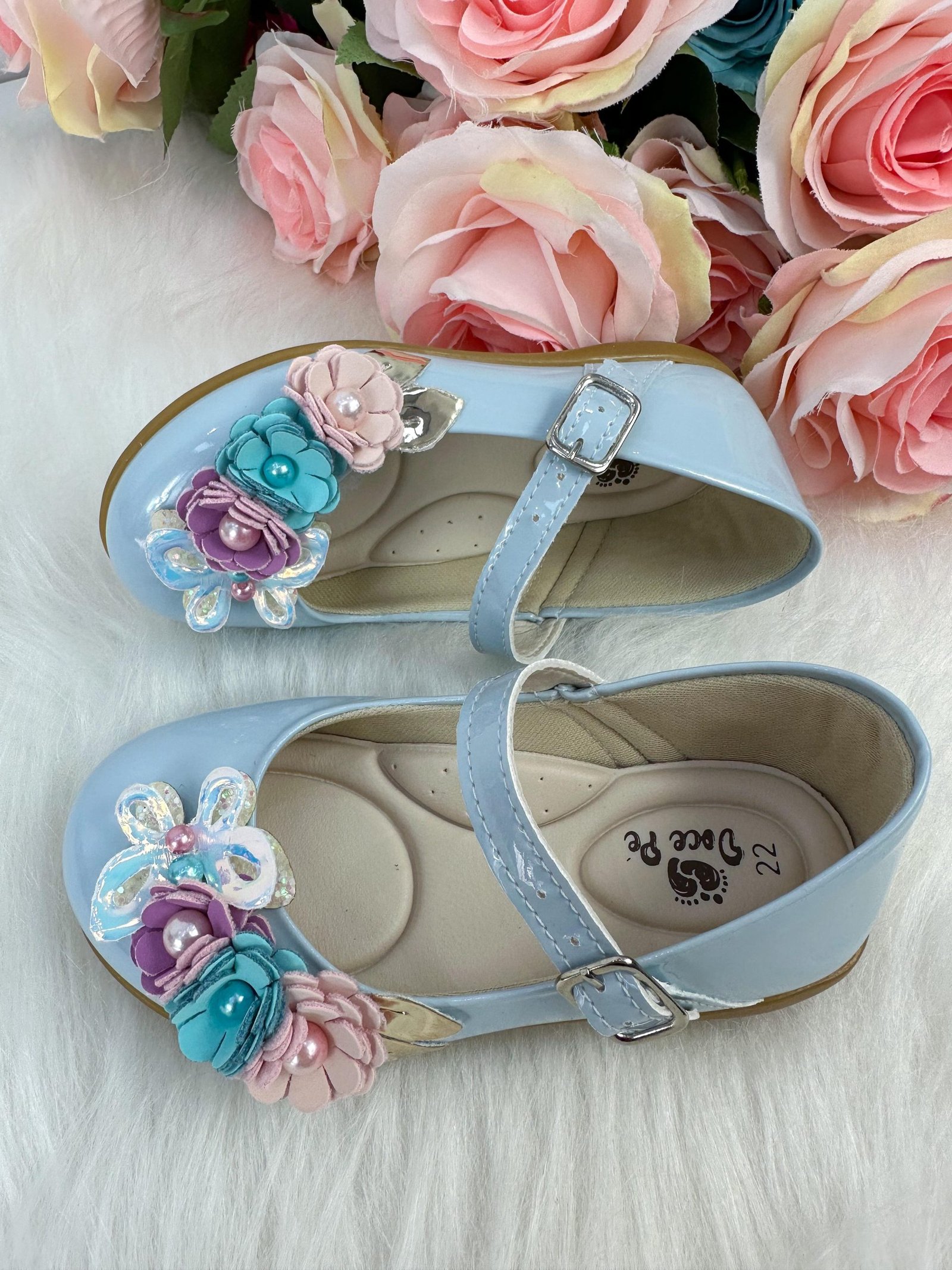 Sapatilha Doce Pe Juju Jardim Encantado Azul Bebe - Imagem 2