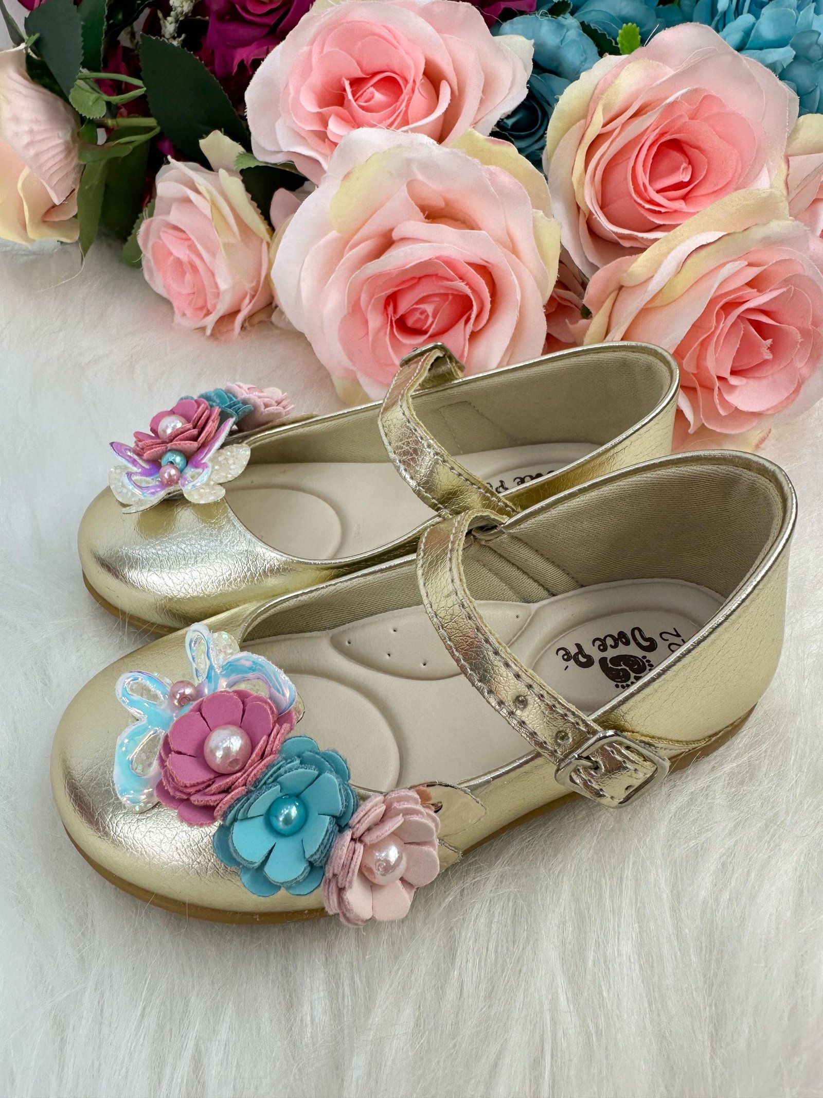 Sapatilha Doce Pe Juju Jardim Encantado Dourada