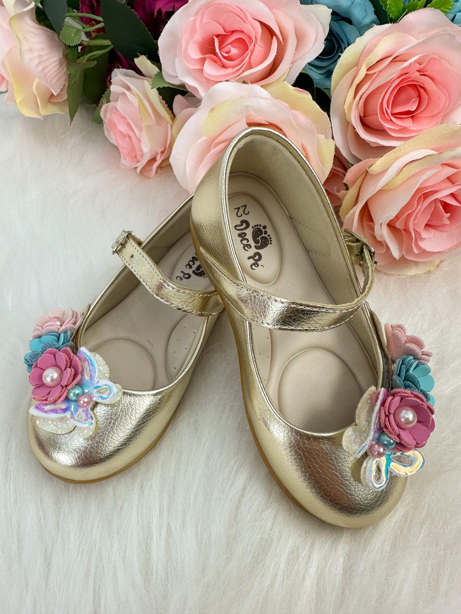 Sapatilha Doce Pe Juju Jardim Encantado Dourada - Imagem 2