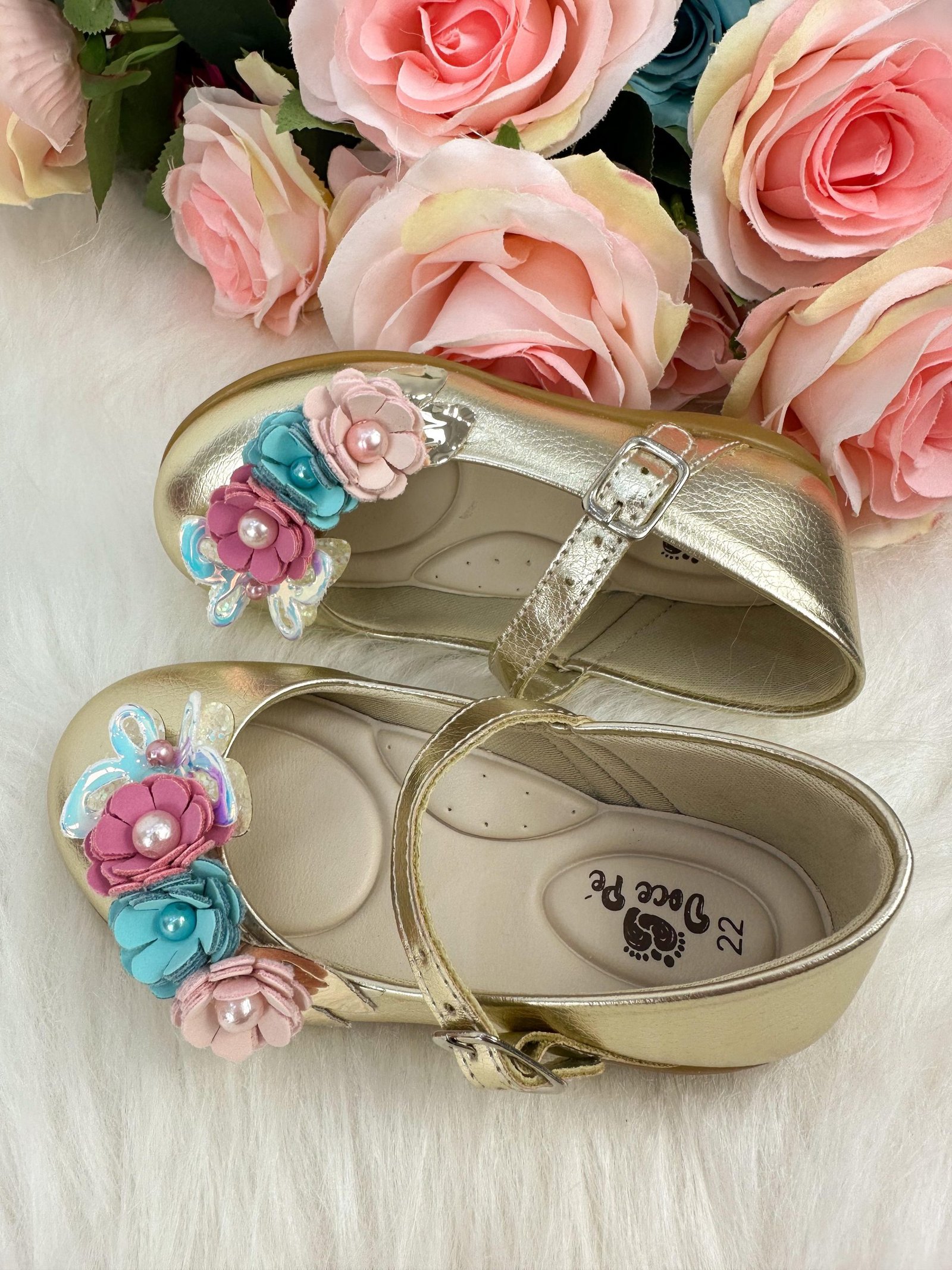 Sapatilha Doce Pe Juju Jardim Encantado Dourada - Imagem 3