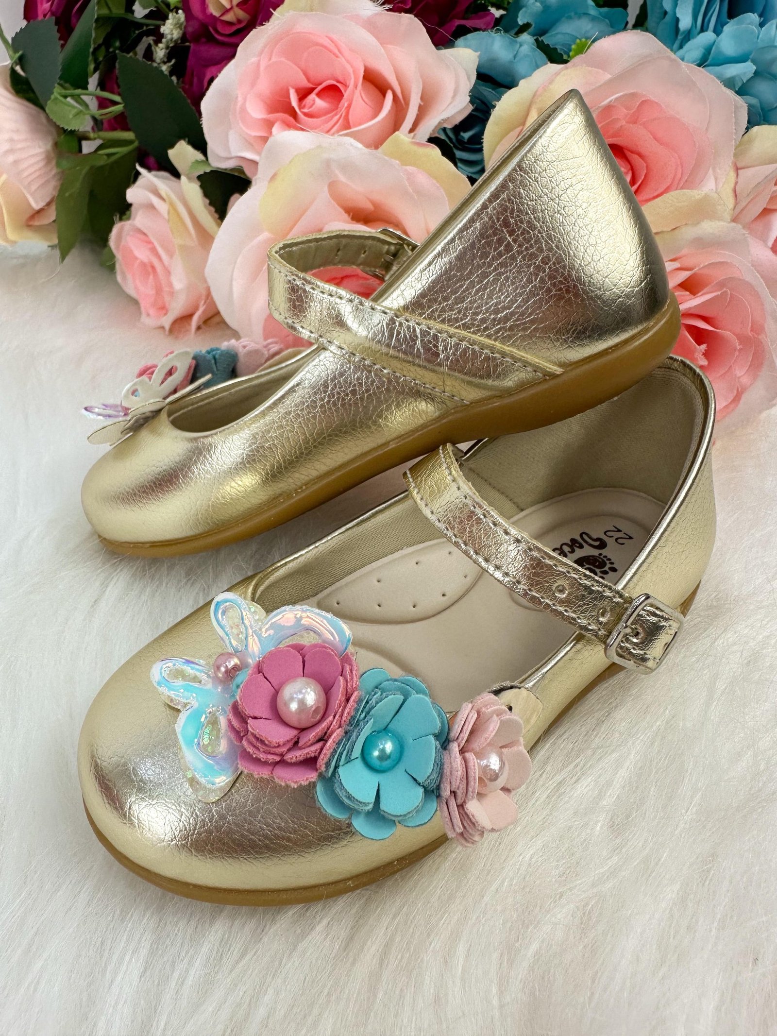 Sapatilha Doce Pe Juju Jardim Encantado Dourada - Imagem 4