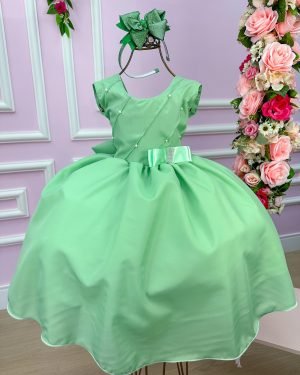Vestido Belle Fille Lacinho Verde