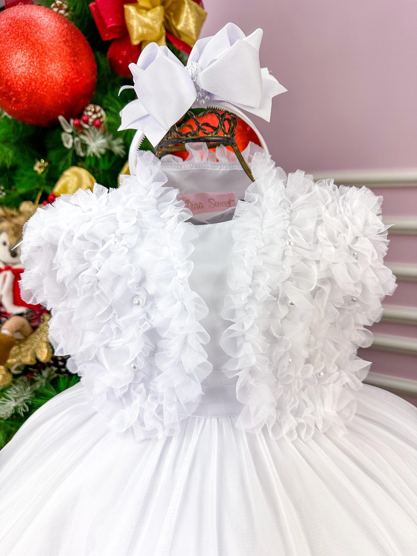 Vestido Miss Sweet Branco + Bolero - Imagem 3