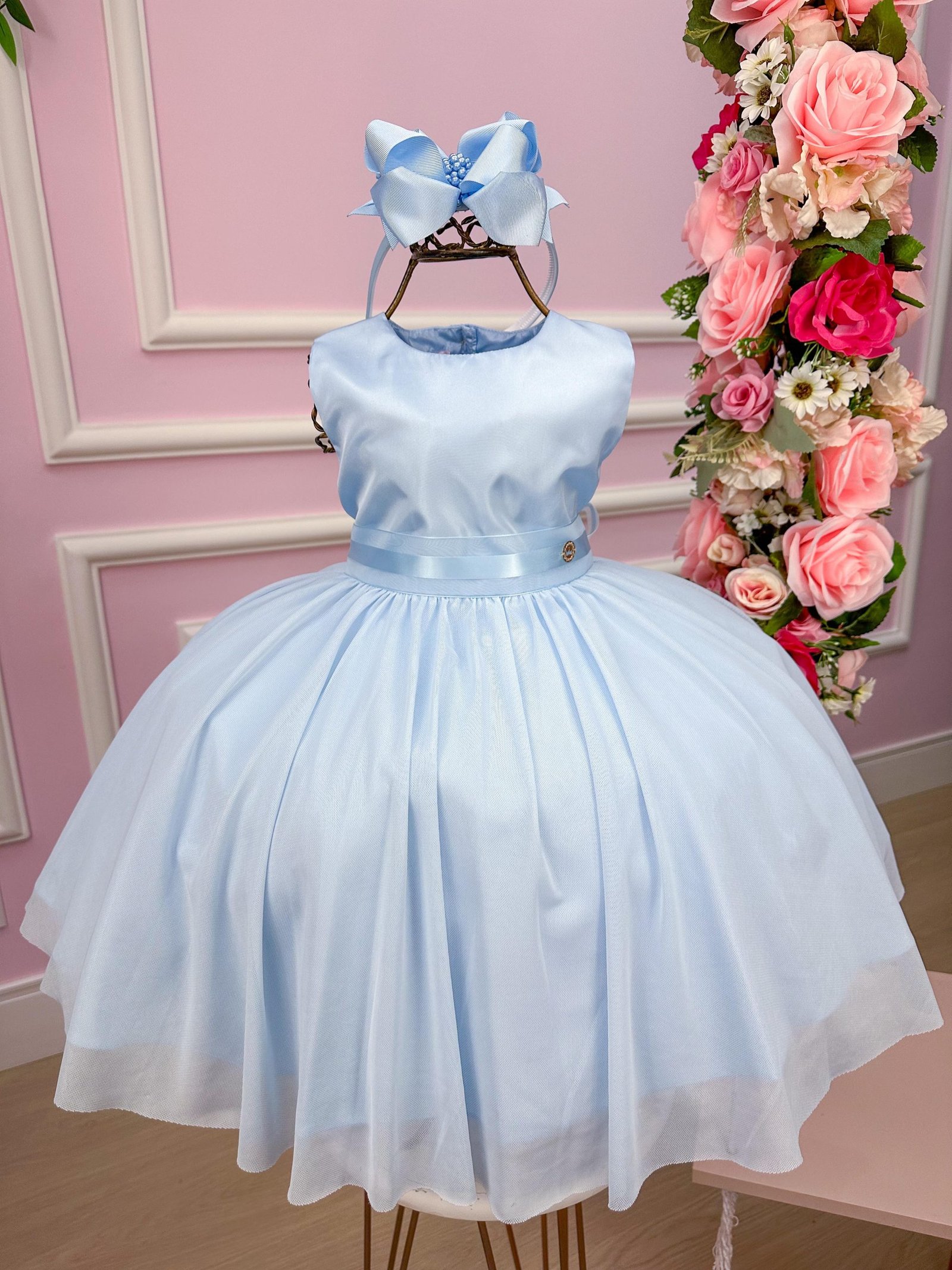 Vestido Miss Sweet Azul Bebe + Bolero - Imagem 5