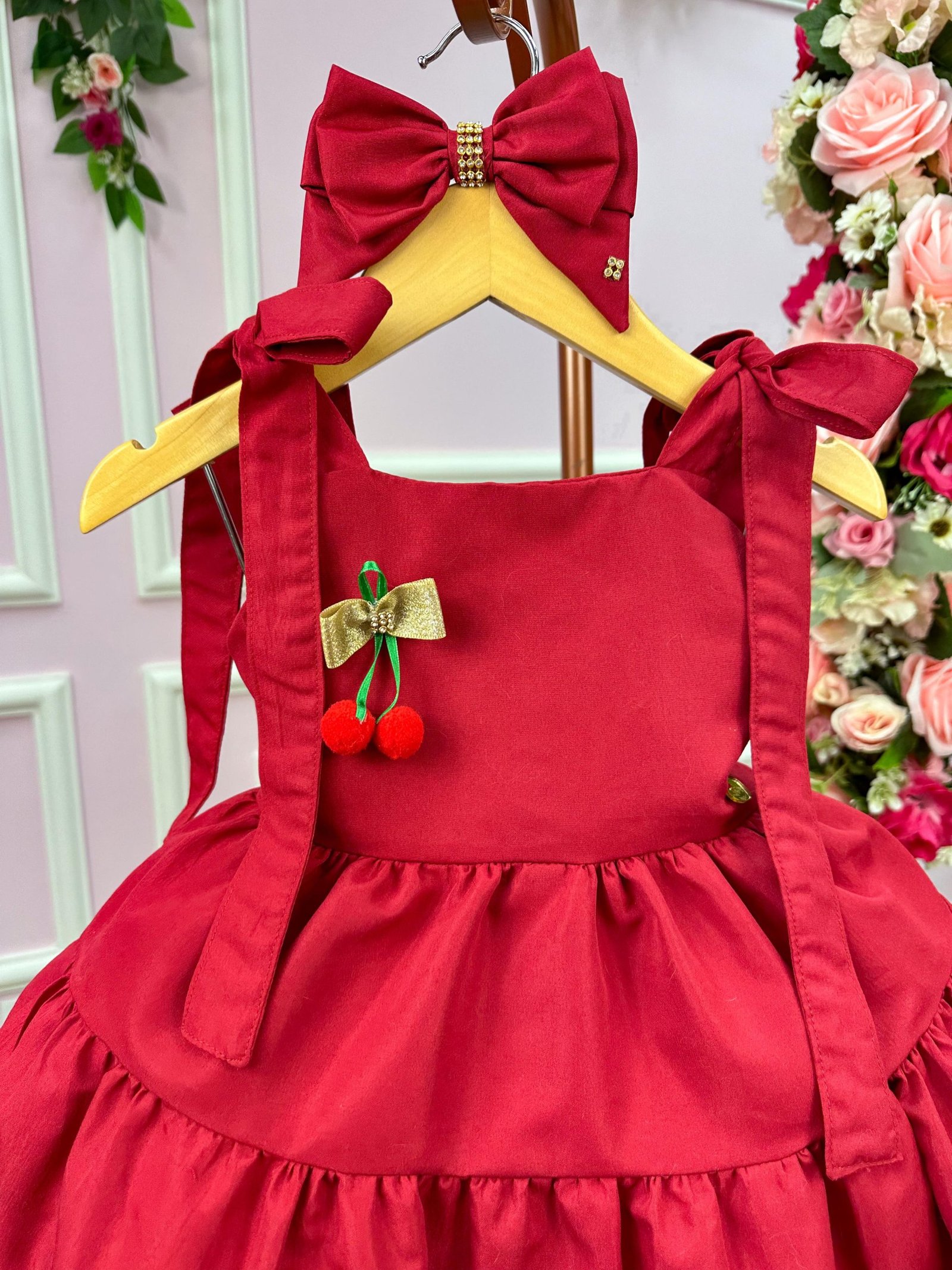 Vestido Blogueirinha Vermelho Cerejinha - Imagem 8