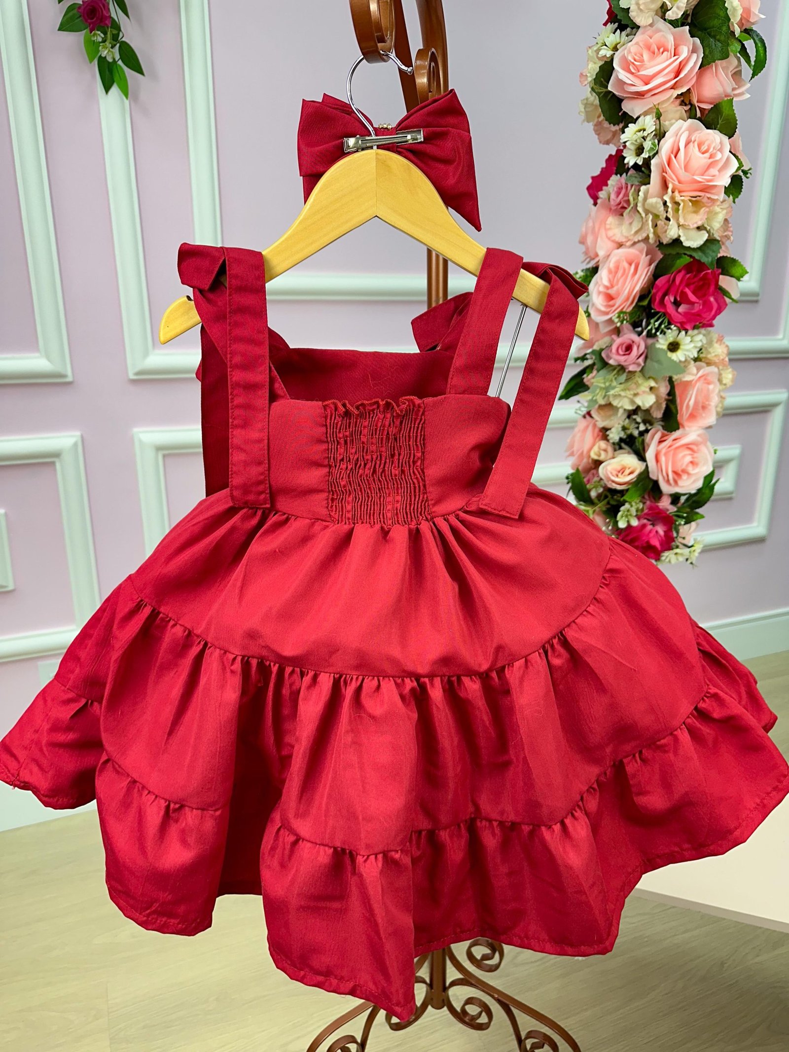 Vestido Blogueirinha Vermelho Cerejinha - Imagem 9