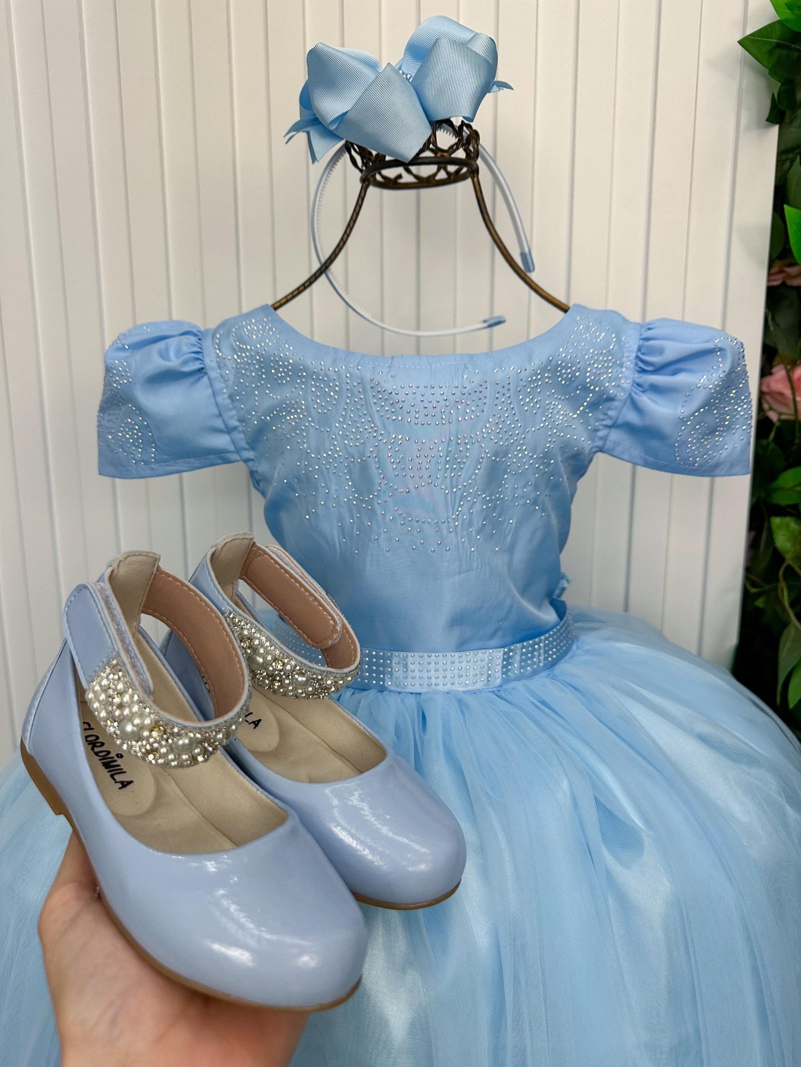 Vestido Enjoy Longo Azul Bebê Babadinho - Imagem 2