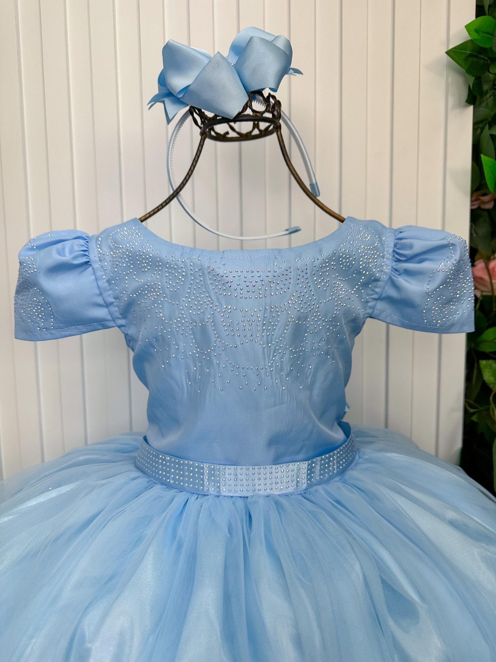 Vestido Enjoy Longo Azul Bebê Babadinho - Imagem 3