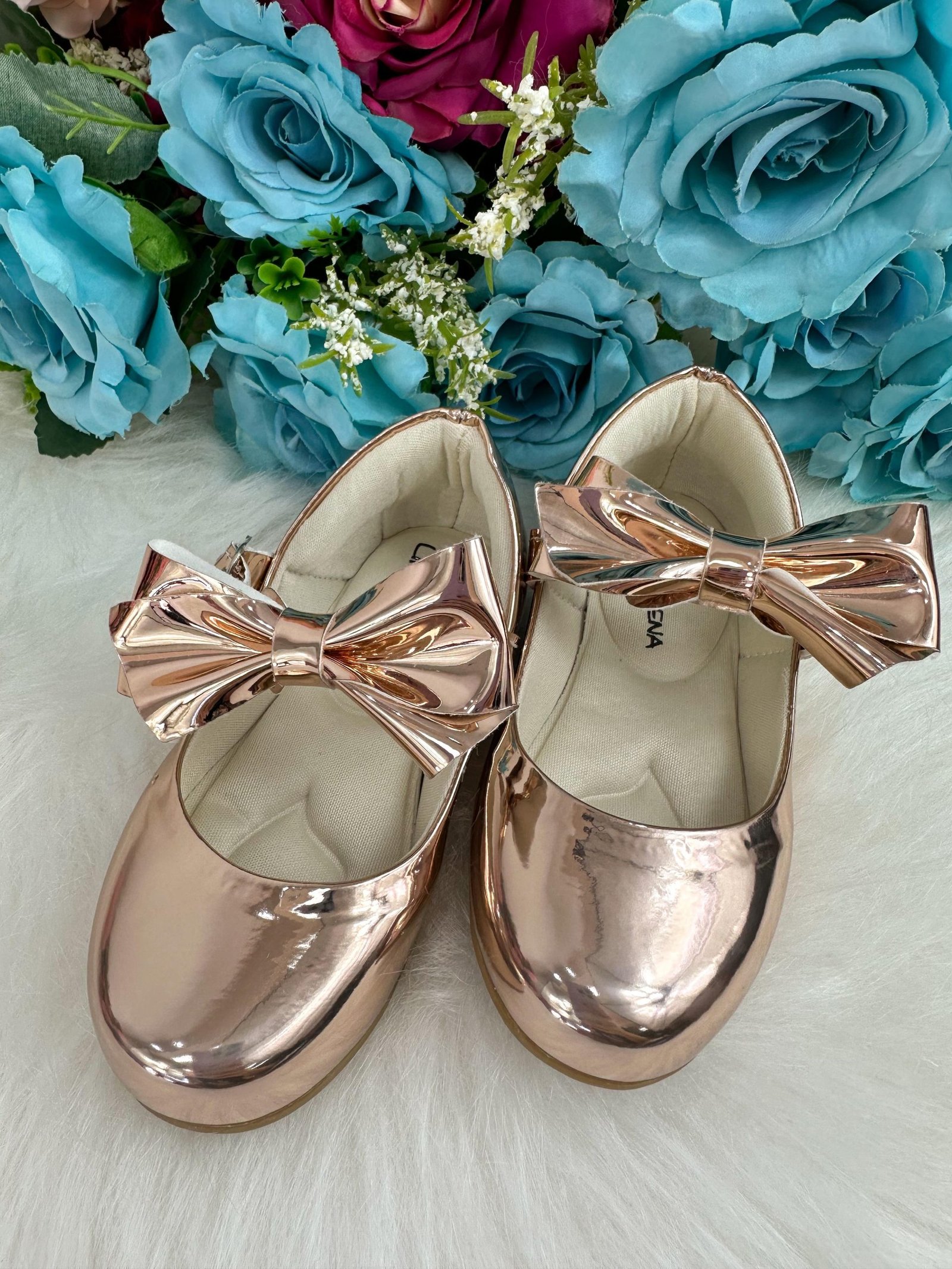 Sapatilha Flor Di Mila Laço Dourada Metalizado Modelo 2 - Imagem 2