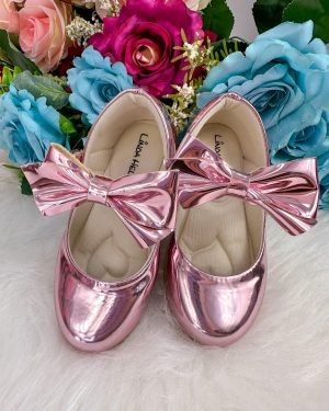Sapatilha Flor Di Mila Laço Rose Metalizado Modelo 2