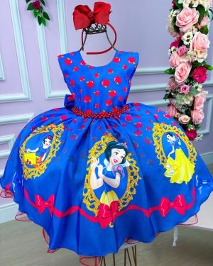 Vestido Infantil Temáticos da Gigi Branca de Neve