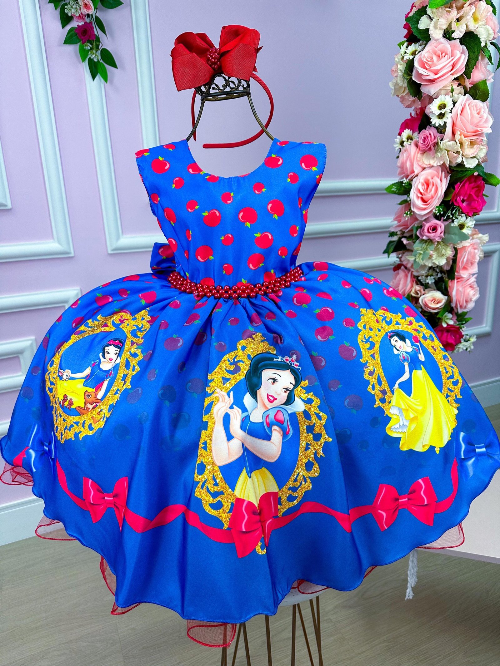 Vestido Infantil Temáticos da Gigi Branca de Neve