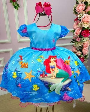 Vestido Infantil Temáticos da Gigi Ariel - Sereia