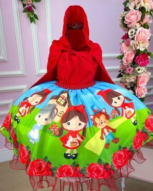Vestido Infantil Temáticos da Gigi Chapeuzinho Vermelho