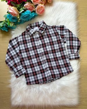 Camisa Xadrez Arthur Branca Flanela/Flanelada Junina