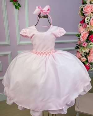 Vestido Belle Fille Jade Rosa Bebe