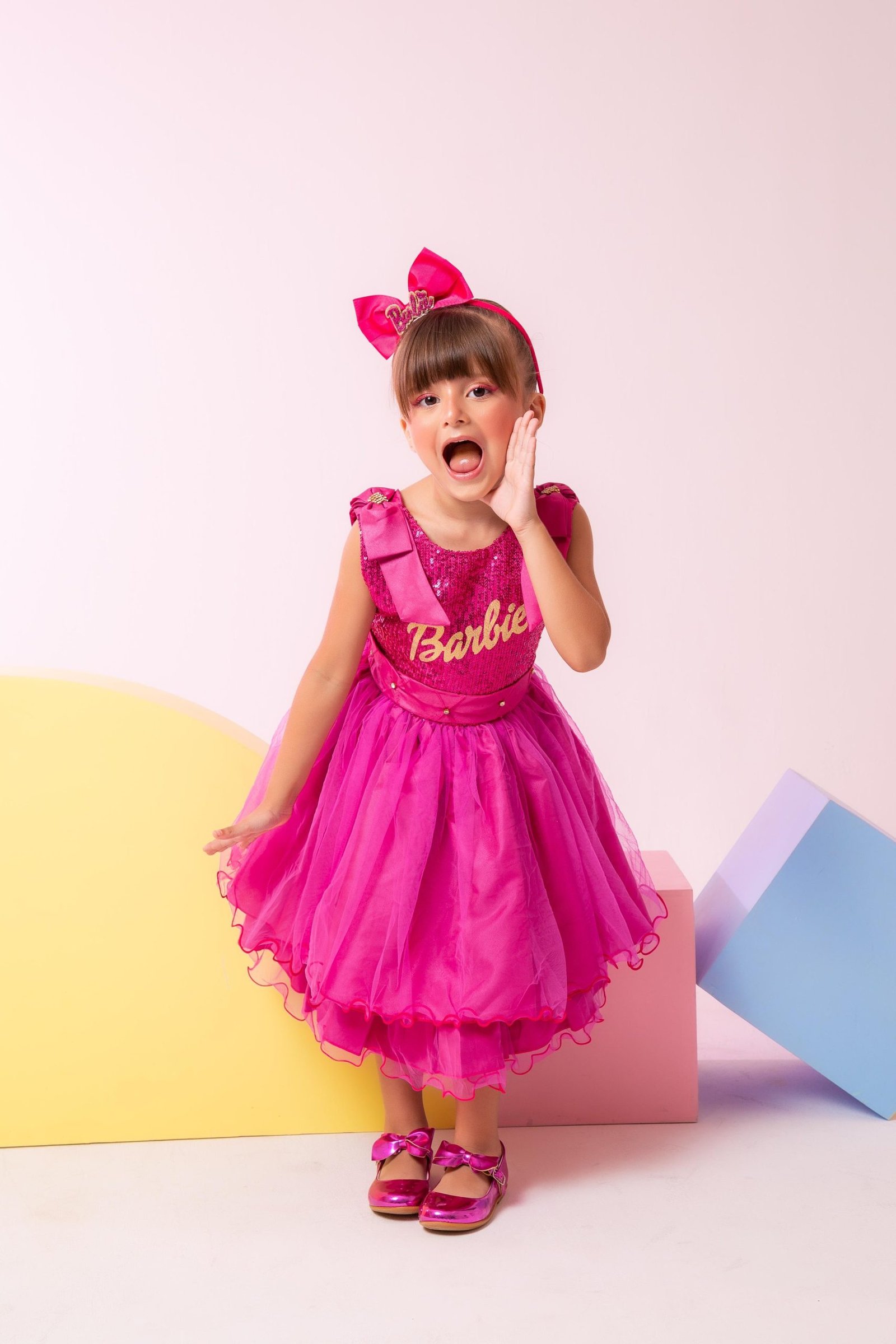 Vestido Princesa Belli Tematico Barbie Girls - Imagem 2