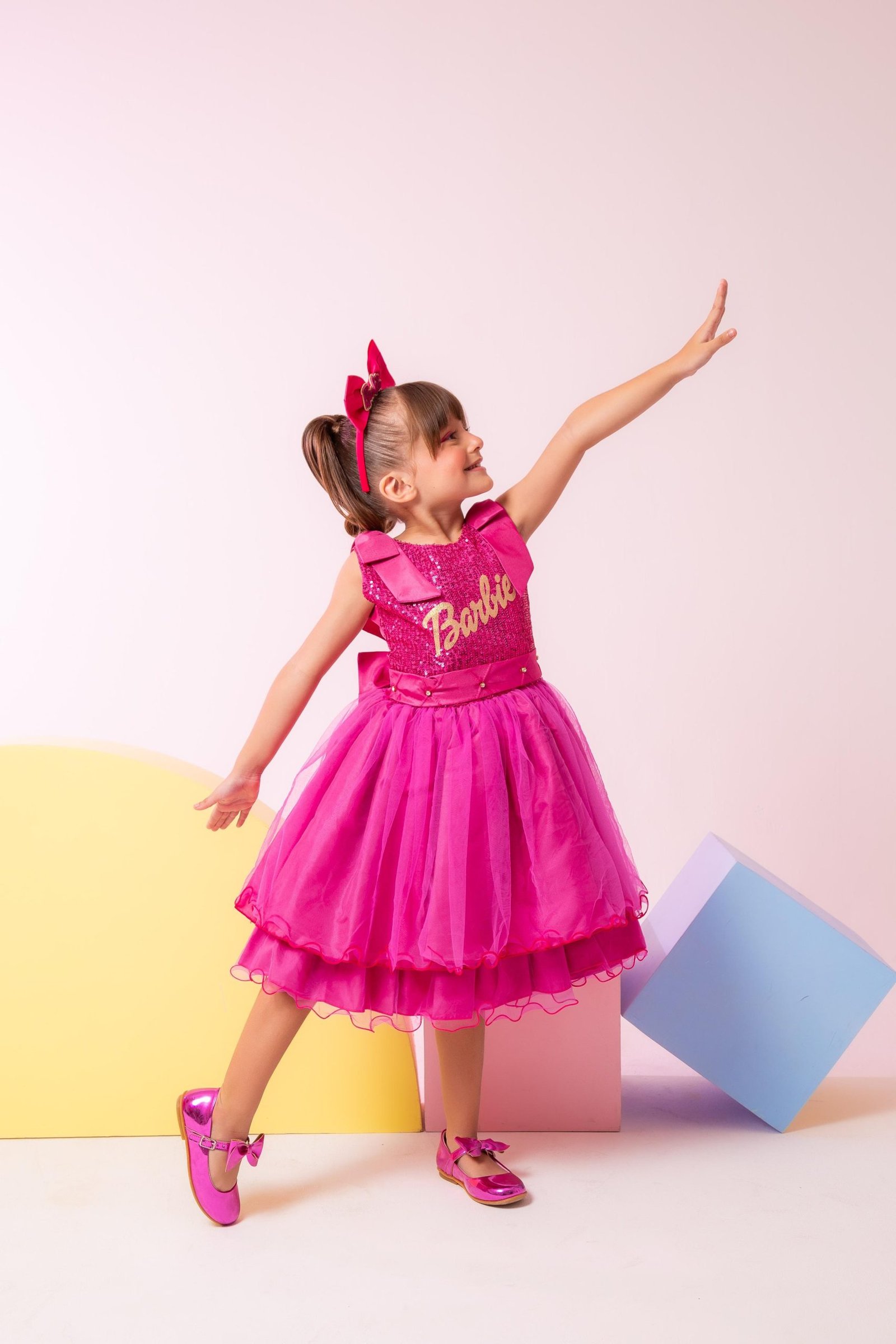 Vestido Princesa Belli Tematico Barbie Girls - Imagem 3