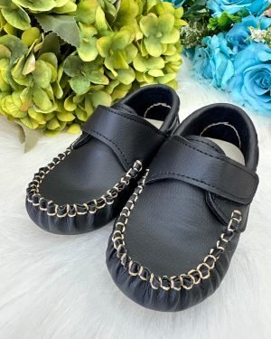 Calçado Mocassim D Milan Preto Velcro