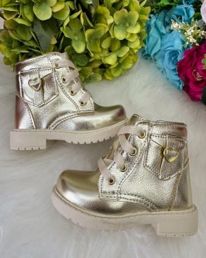 Coturno - Bota Doce Pe Lili Dourada