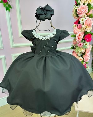 Vestido Belle Fille Preto Wandinha-Vandinha