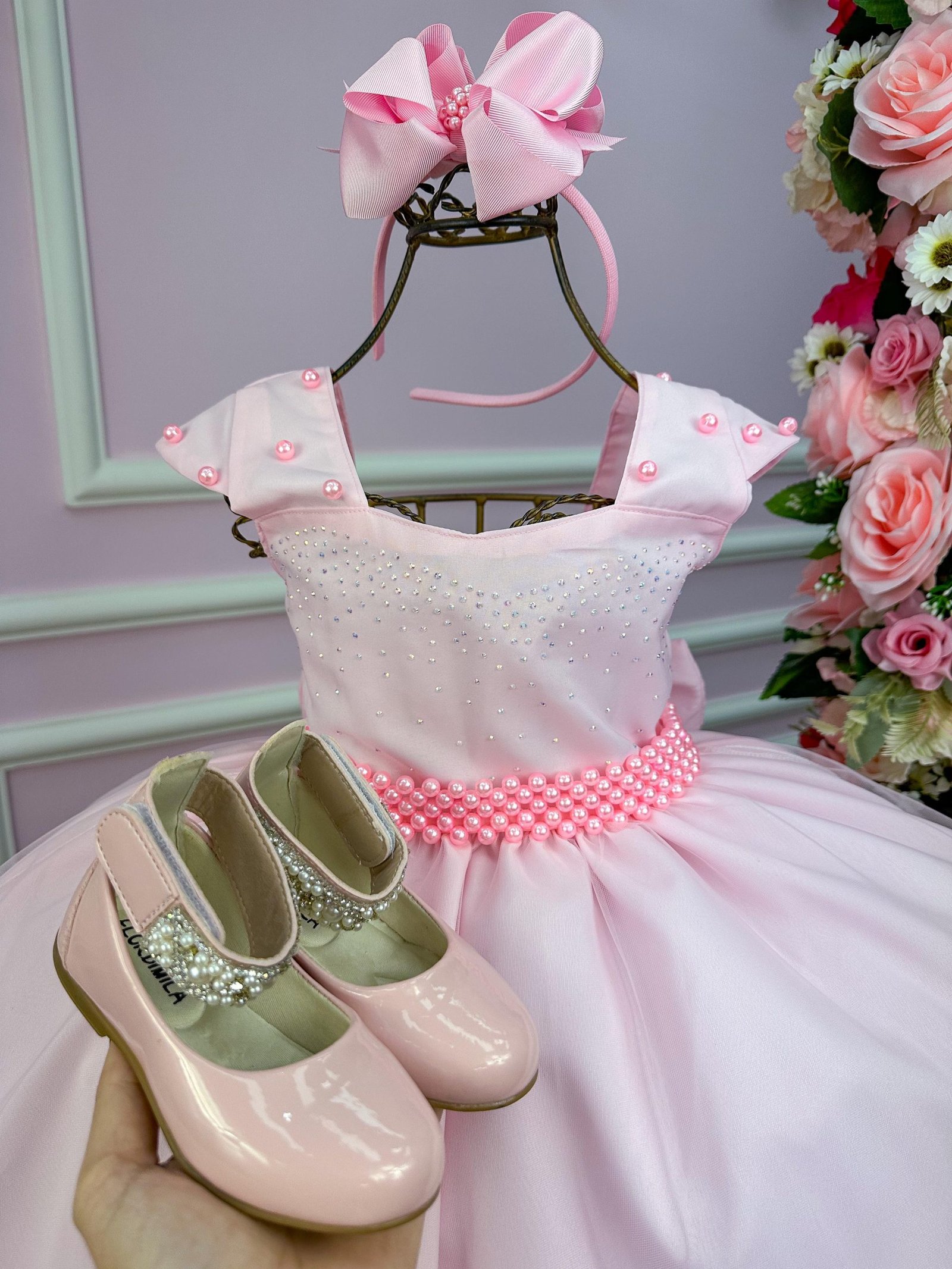Vestido Giovanella/Giovanela Longo Valentina Rosa Bebe - Imagem 3