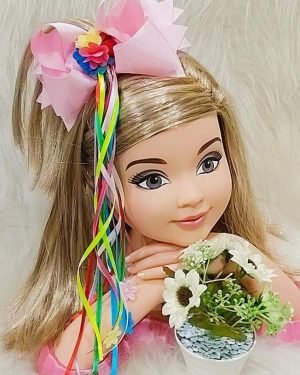 Laço Belli Bico de Pato Rosa Bebe Junino