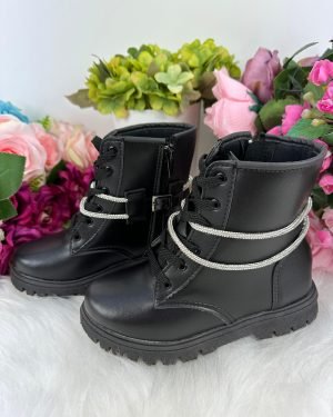 Bota Coturno Flor Di Mila Preta Fashion