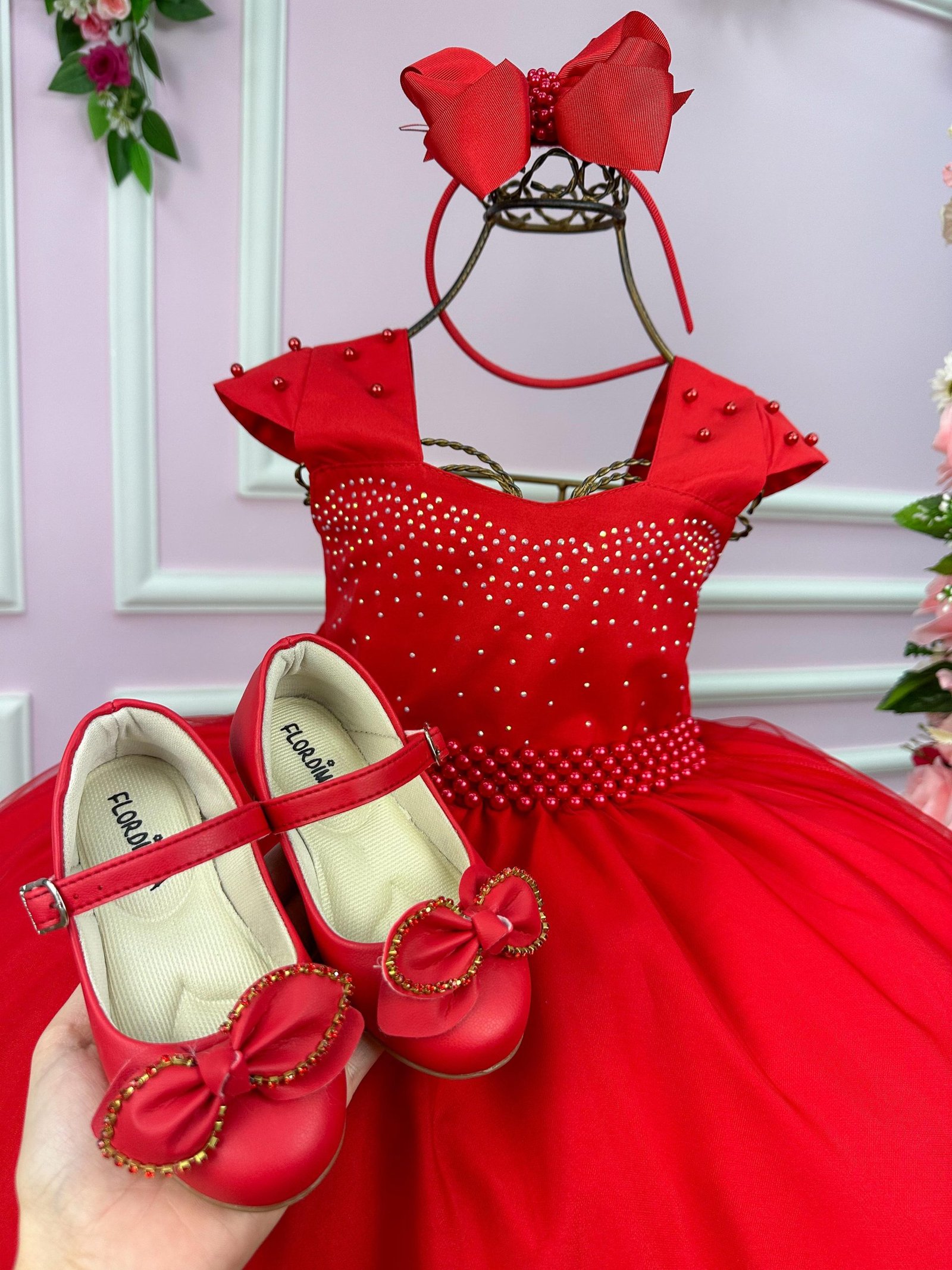 Vestido Giovanella/Giovanela Longo Valentina Vermelho - Imagem 8