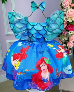 Vestido Temáticos Kids Ariel - A Pequena Sereia
