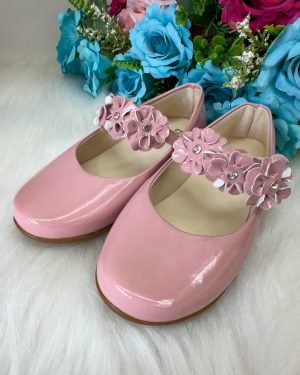 Sapatilha Bruninha Flores Nude - Rose