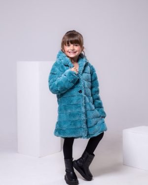 Casaco Peluciado Verde Jade Com Capuz