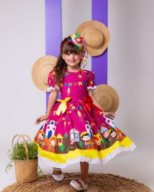 Vestido Marie Junino Roça Feliz Luxo