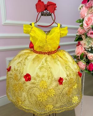 Vestido Princesa Tematico Bela e a Fera