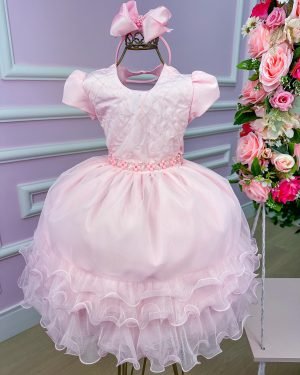 Vestido Vila Lele Alana Rosa Bebe