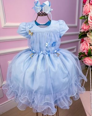 Vestido Vila Lele Jardim Encantado Alice Azul