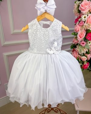 Vestido Vila Lele Jardim Encantado Flora Branco