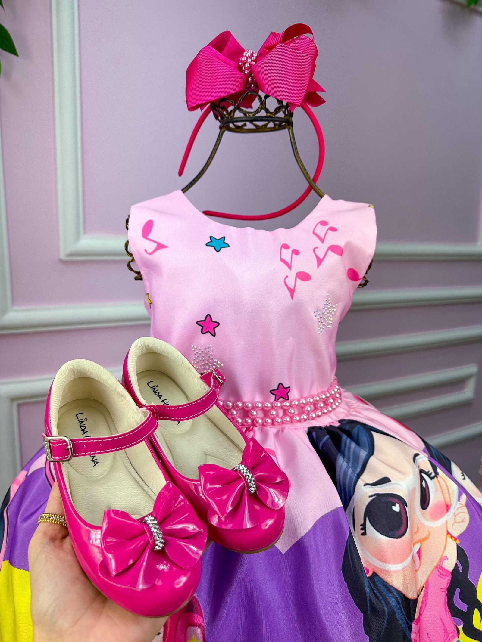 Vestido Tematicos da Miss Luluca Rosa Bebe - Imagem 3