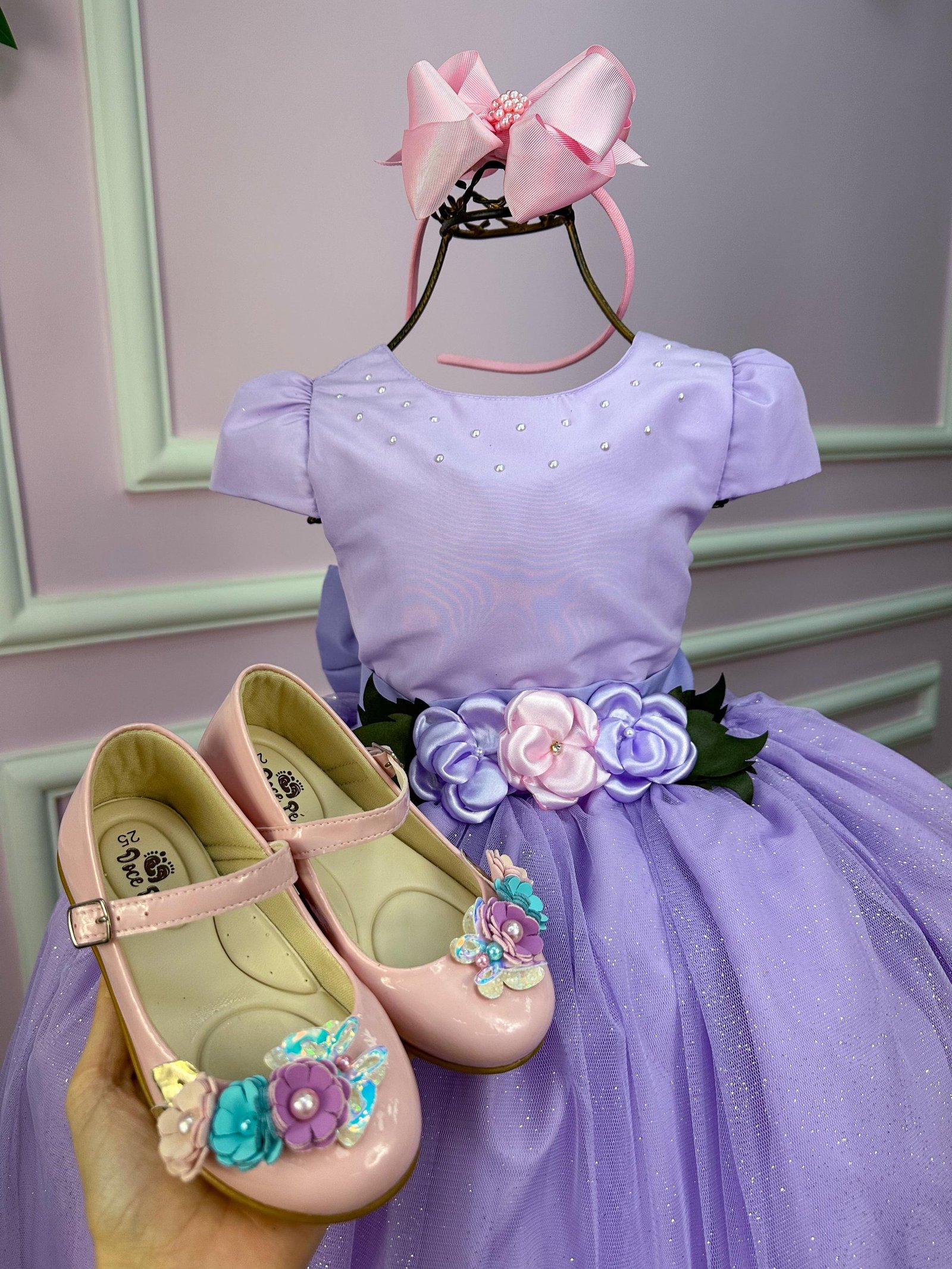 Vestido Juvenil Vila Lele Luiza Lilas - Imagem 3