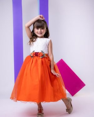 Vestido Juvenil Vila Lele Ivete Peito Off e Saia Terracota