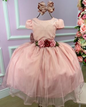 Vestido Juvenil Vila Lele Luiza Rose