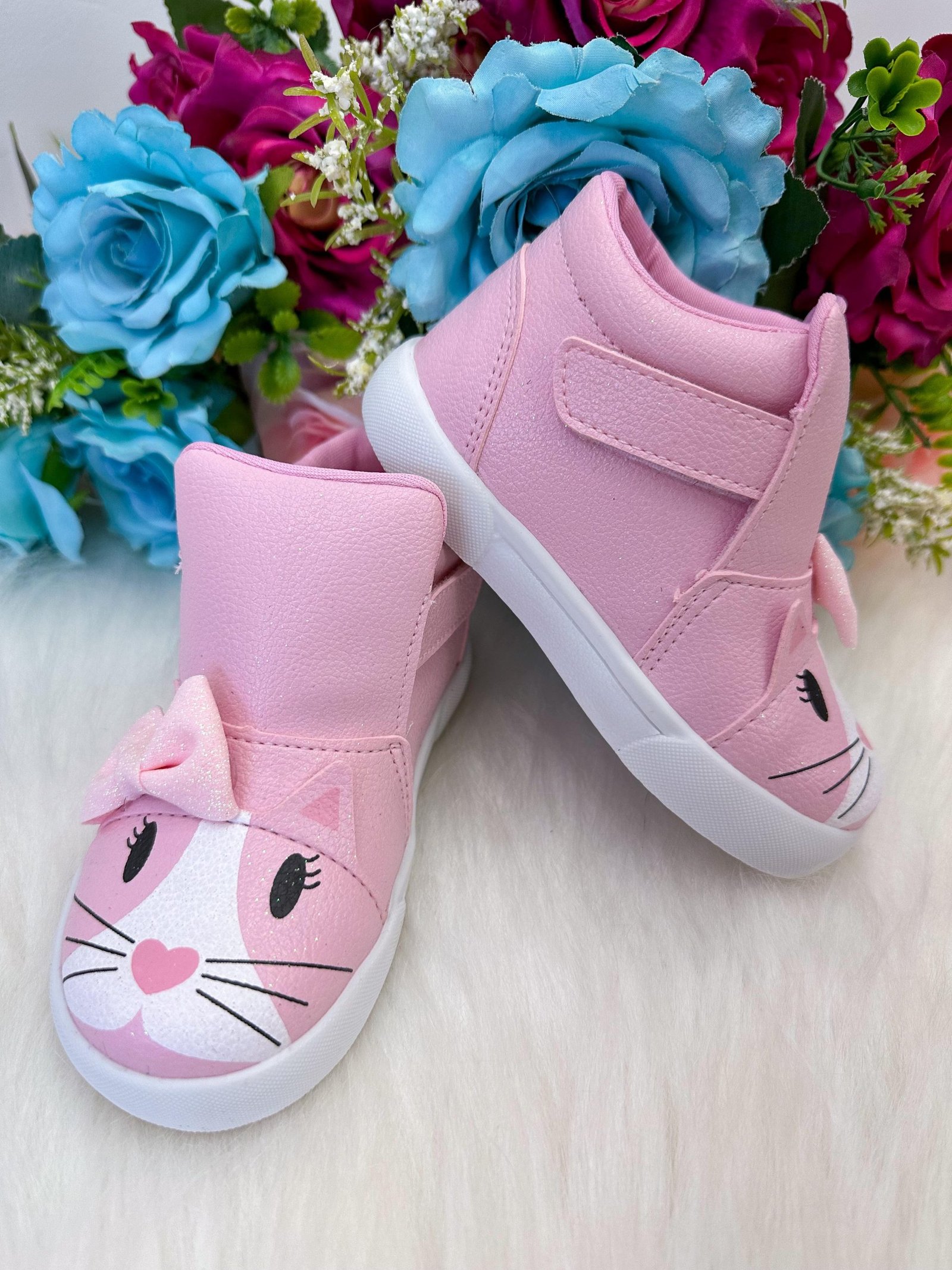 Tênis Bota Encanto de Criança Gatinha/Gata Rosa Fashion - Imagem 3
