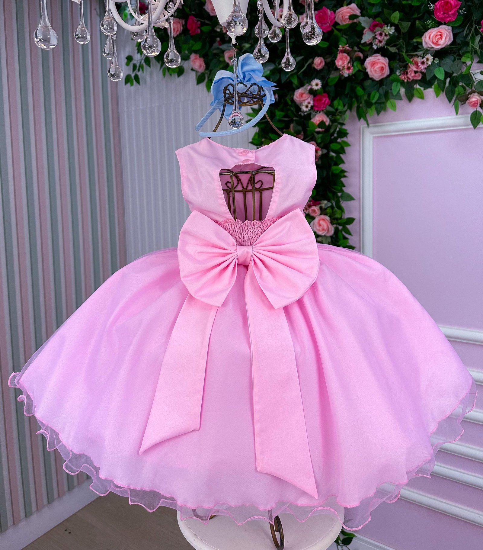 Vestido Marie Jardim das Borboletas Rosa Bebe Viviane - Imagem 3