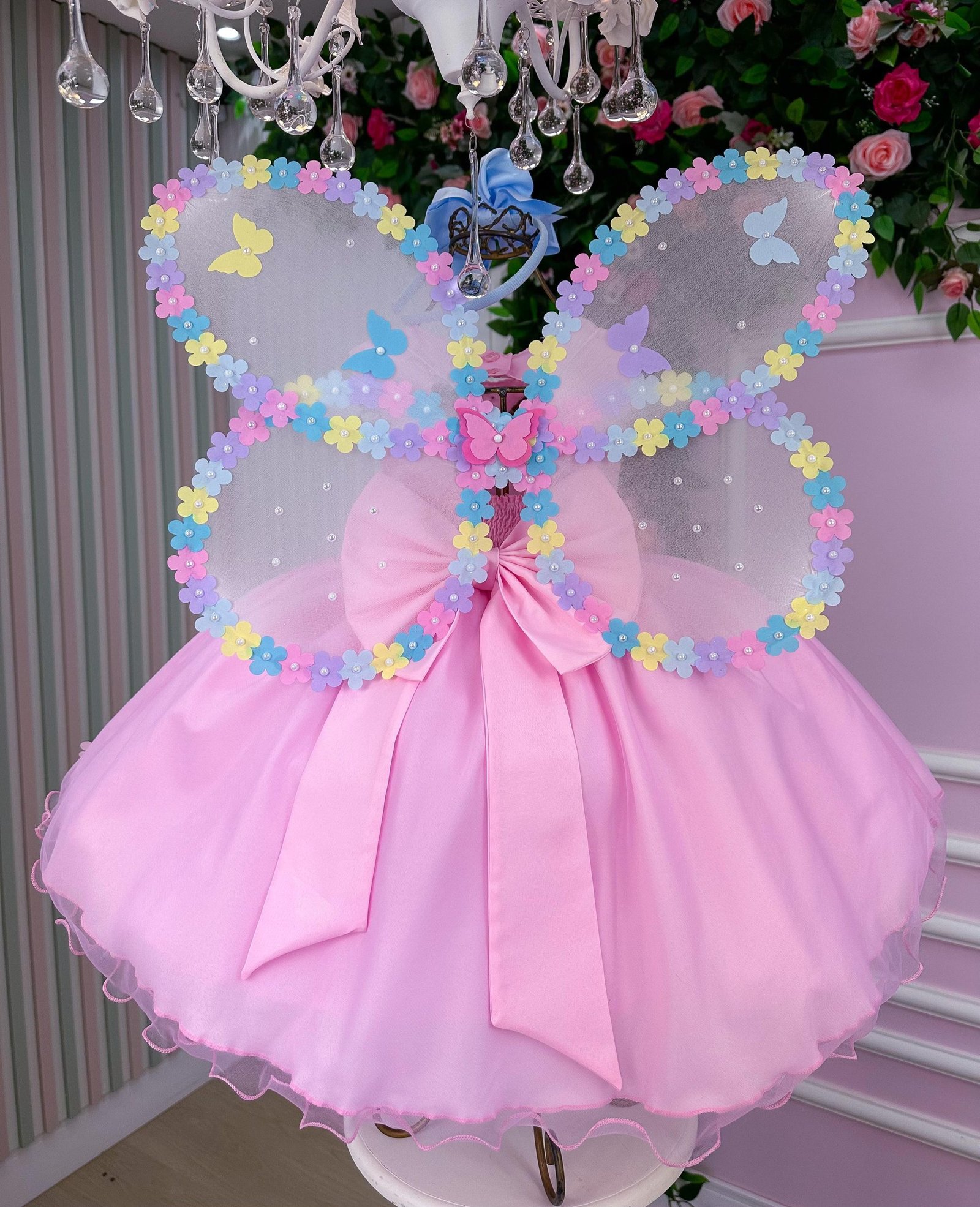 Vestido Marie Jardim das Borboletas Rosa Bebe Viviane - Imagem 6