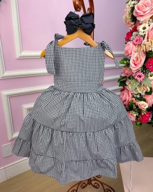 Vestido Banana Club Amelia Xadrez Preto