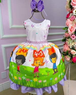 Vestido Tematicos da Miss 3 Palavrinhas Modelo 2