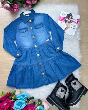 Vestido Blogueirinha Jeans Inverno Natalia