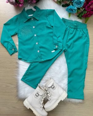 Conjunto Blogueirinha Maiza Verde Tiffany